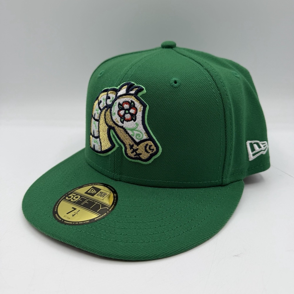 New Era 59Fifty Charlotte Knights‎ Hat Cap 7 1/4 Green Copa De La Diversion MILB